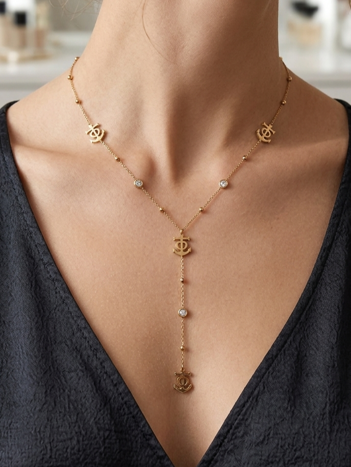 Collier Multi Croix de Camargue Cristal Strass