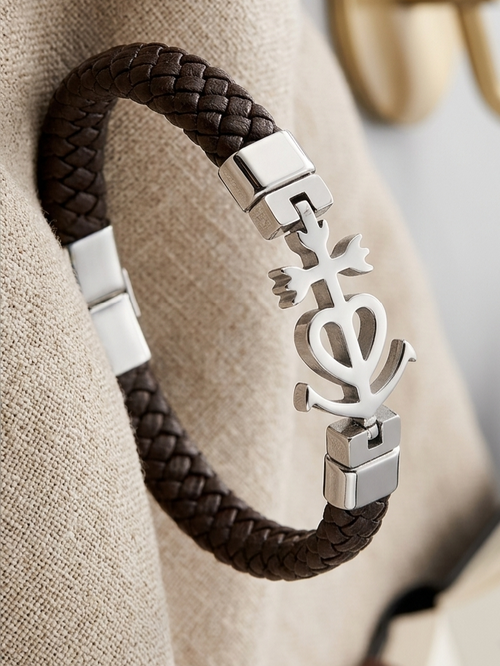 Bracelet Cuir Croix de Camargue